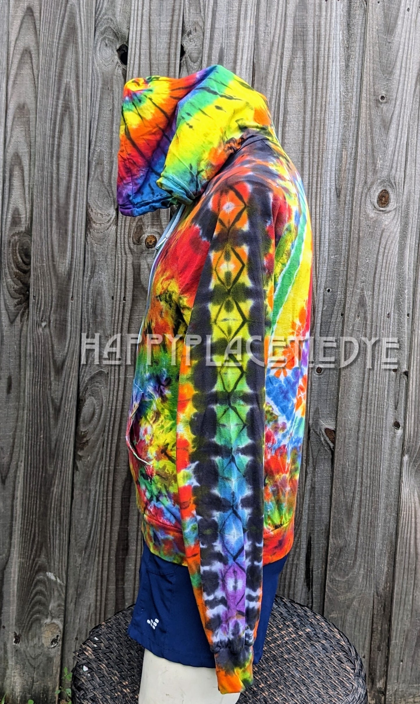 Small Zip Up Tie Dye Hoodie