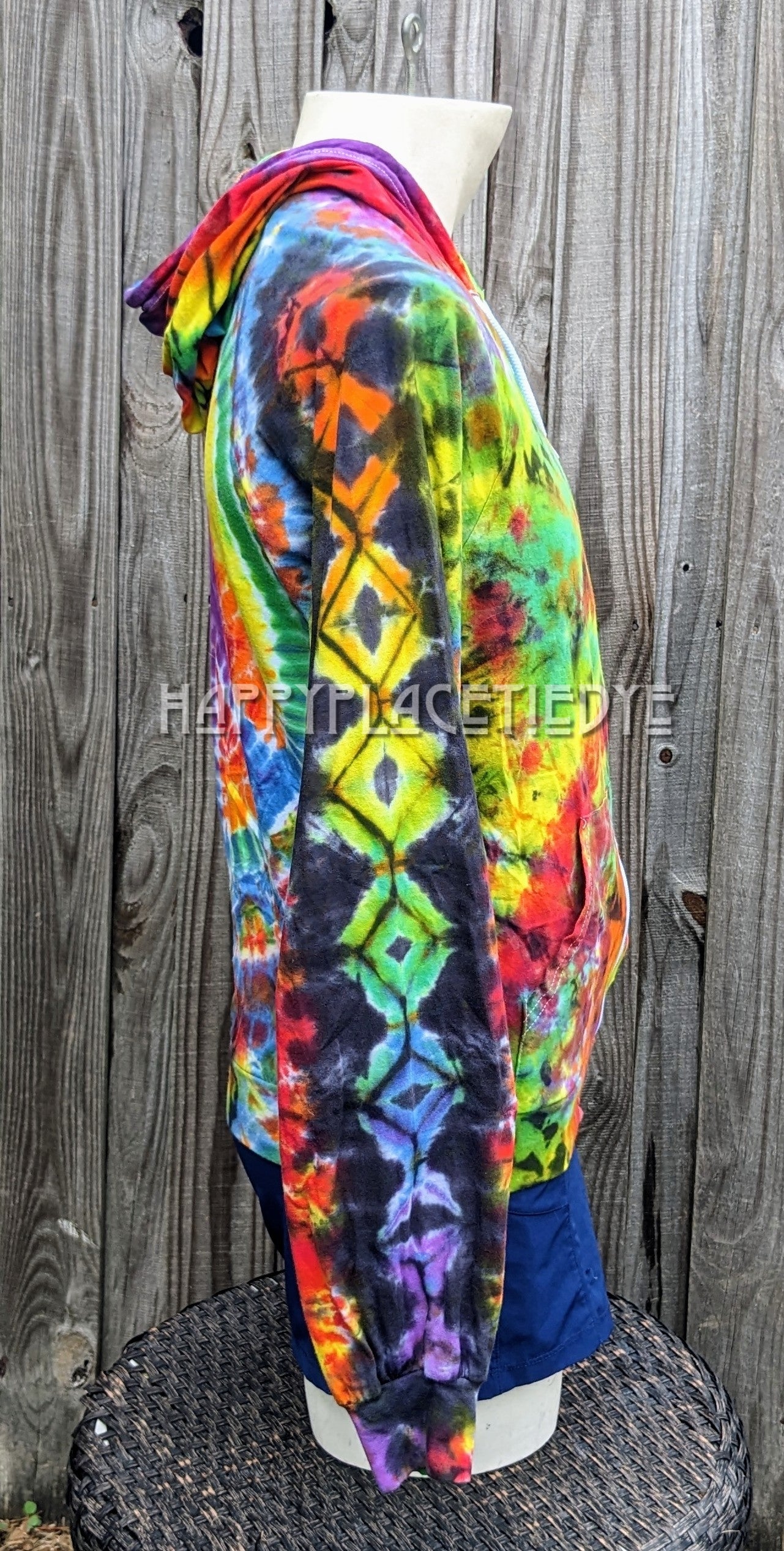 Small Zip Up Tie Dye Hoodie
