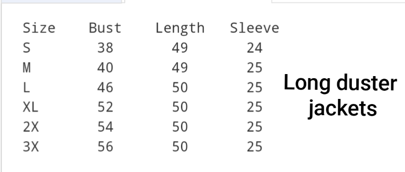 Large Duster Jacket
